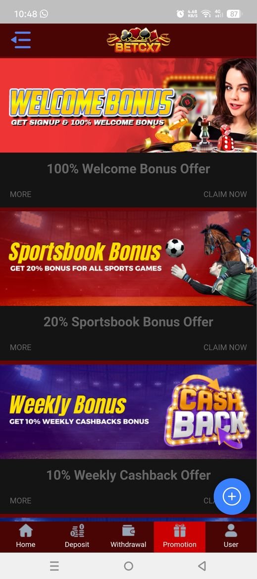 BetCX7 deposit screen with JazzCash and Easypaisa